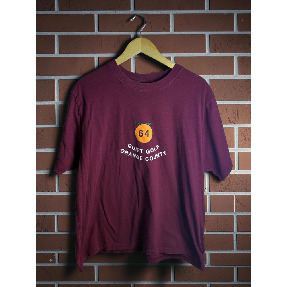 Quiet Golf Orange County 64 Graphic T Shirt Men's Large Burgundy Cotton Tee